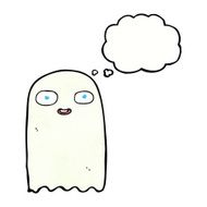 funny cartoon ghost with speech bubble N96