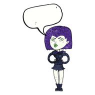 cartoon vampire girl with speech bubble N235