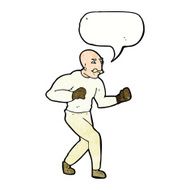 cartoon victorian boxer with speech bubble N7