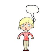 cartoon surprised woman with speech bubble N253