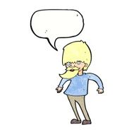cartoon bearded man shrugging shoulders with speech bubble N11
