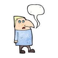 cartoon worried man with speech bubble N104