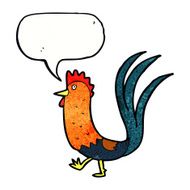 cartoon cockerel with speech bubble N29