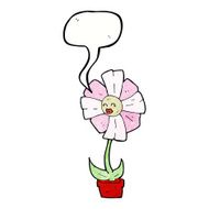 cartoon flower with speech bubble N42