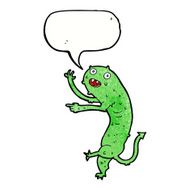 cartoon gross little monster with speech bubble N10