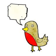 cartoon robin with speech bubble N42