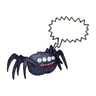 cartoon spooky spider with speech bubble N10