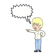 cartoon woman pointing with speech bubble N221
