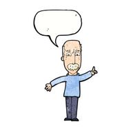cartoon man issuing stern warning with speech bubble N11