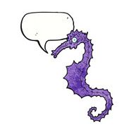 cartoon sea horse with speech bubble N21