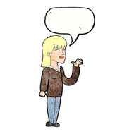 cartoon woman explaining with speech bubble N50