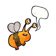 cartoon happy bee with speech bubble N21