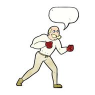 cartoon retro boxer man with speech bubble N11
