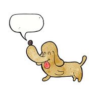 cartoon happy dog with speech bubble N86