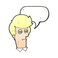 cartoon man with narrowed eyes speech bubble N11