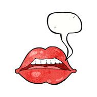 cartoon sexy lips symbol with speech bubble N9