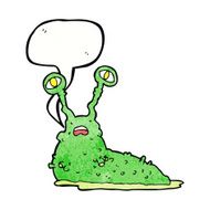 cartoon gross slug with speech bubble N17