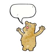 cartoon funny bear with speech bubble N4