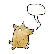cartoon funny little dog with speech bubble N20