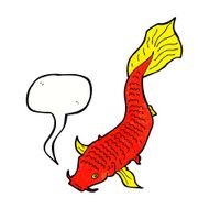 cartoon fish with speech bubble N91