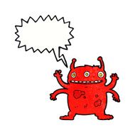 cartoon alien monster with speech bubble N11