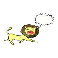 cartoon lion with speech bubble N18