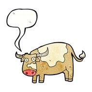 cartoon cow with speech bubble N38