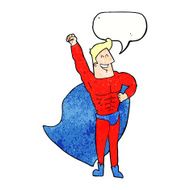 cartoon superhero with speech bubble N26