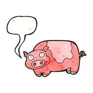 cartoon pig with speech bubble N21