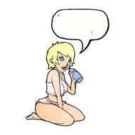 cartoon sexy gym girl with speech bubble N11