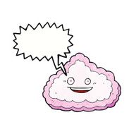 cartoon decorative cloud with speech bubble N11