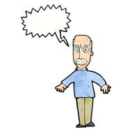 cartoon annoyed old man with speech bubble N72