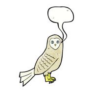 Cartoon owl with speech bubble N73