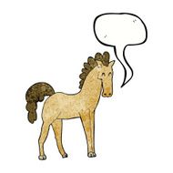 cartoon horse with speech bubble N39
