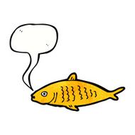 cartoon fish with speech bubble N92