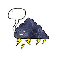 cartoon thundercloud with speech bubble N10