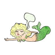 cartoon mermaid with speech bubble N68
