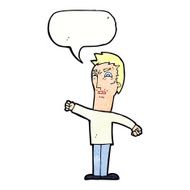 cartoon annoyed man with speech bubble N81