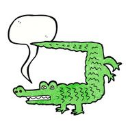 cartoon crocodile with speech bubble N38