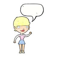 cartoon woman with idea speech bubble N258