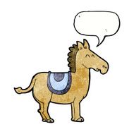 cartoon donkey with speech bubble N7