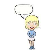 cartoon excited woman with speech bubble N135
