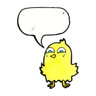 funny cartoon bird with speech bubble N131