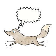 cartoon wolf running with speech bubble N7
