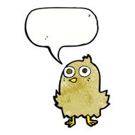 funny cartoon bird with speech bubble N132