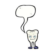 cartoon tooth with speech bubble N19