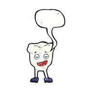 cartoon tooth looking smug with speech bubble N17