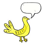 cartoon bird with speech bubble N284
