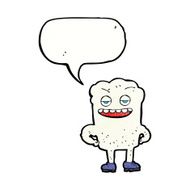 cartoon tooth looking smug with speech bubble N18