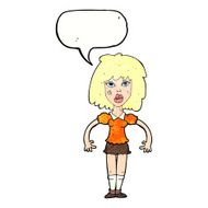 cartoon girl fight with speech bubble N10